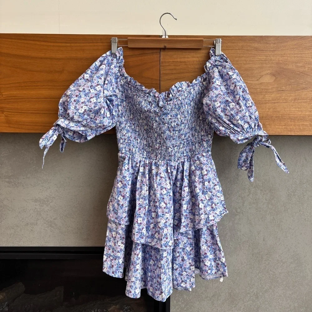 Yumi Kim Tessa Mini Dress in Angel Eyes in Blue, Size L